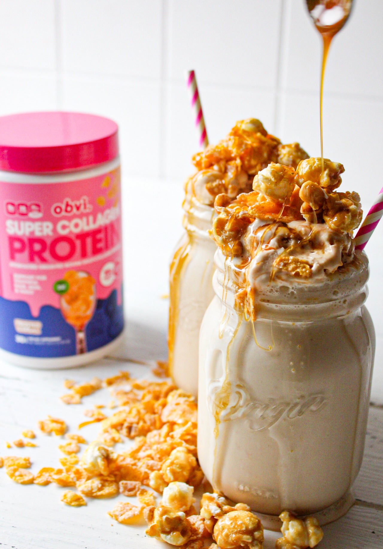 Frosted Cereal Caramel Oat Milkshake for Two – Obvi