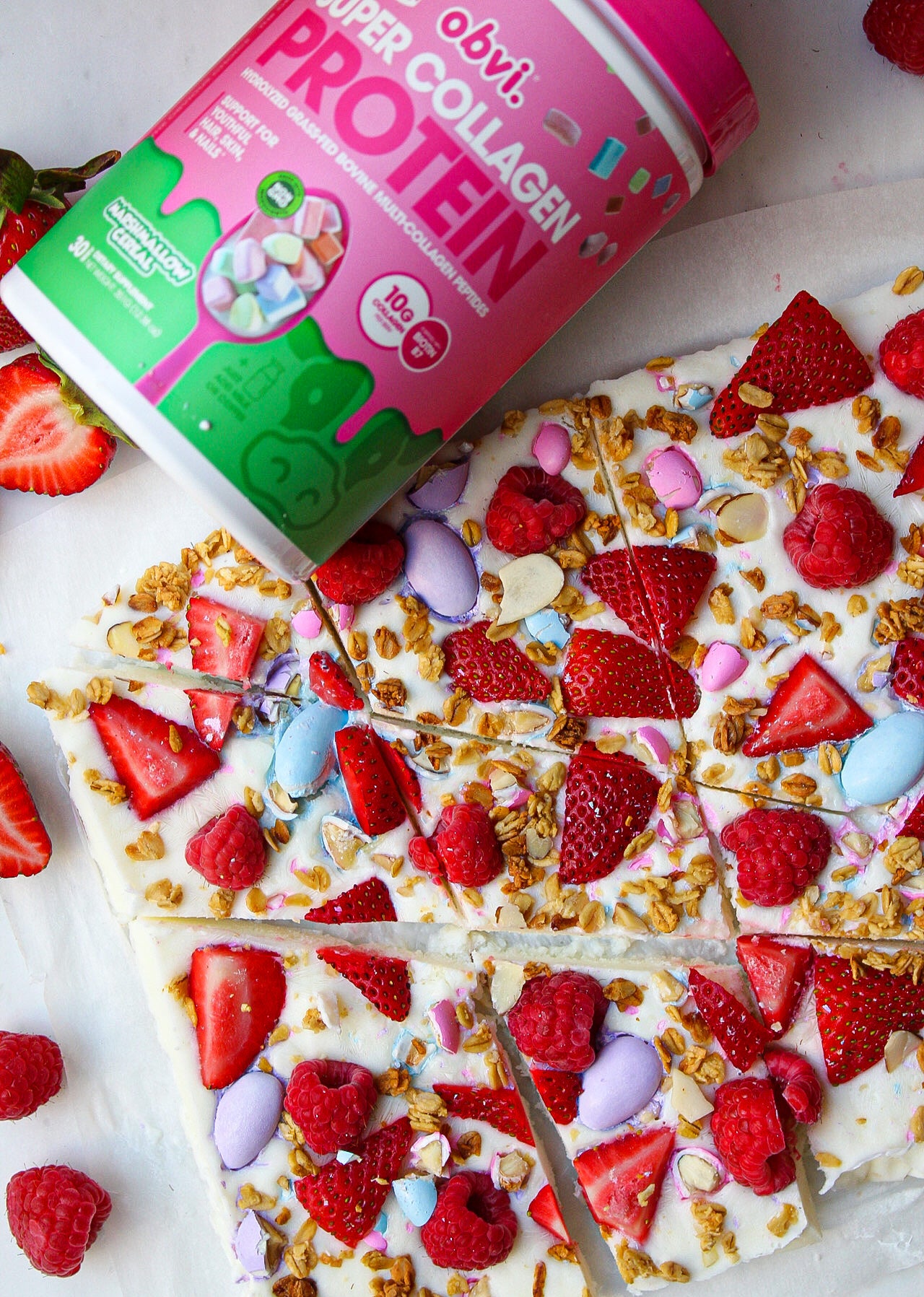 Marshmallow Fruit Yogurt Bark