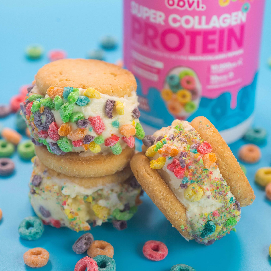 Fruity Cereal Ice Cream Sandwiches