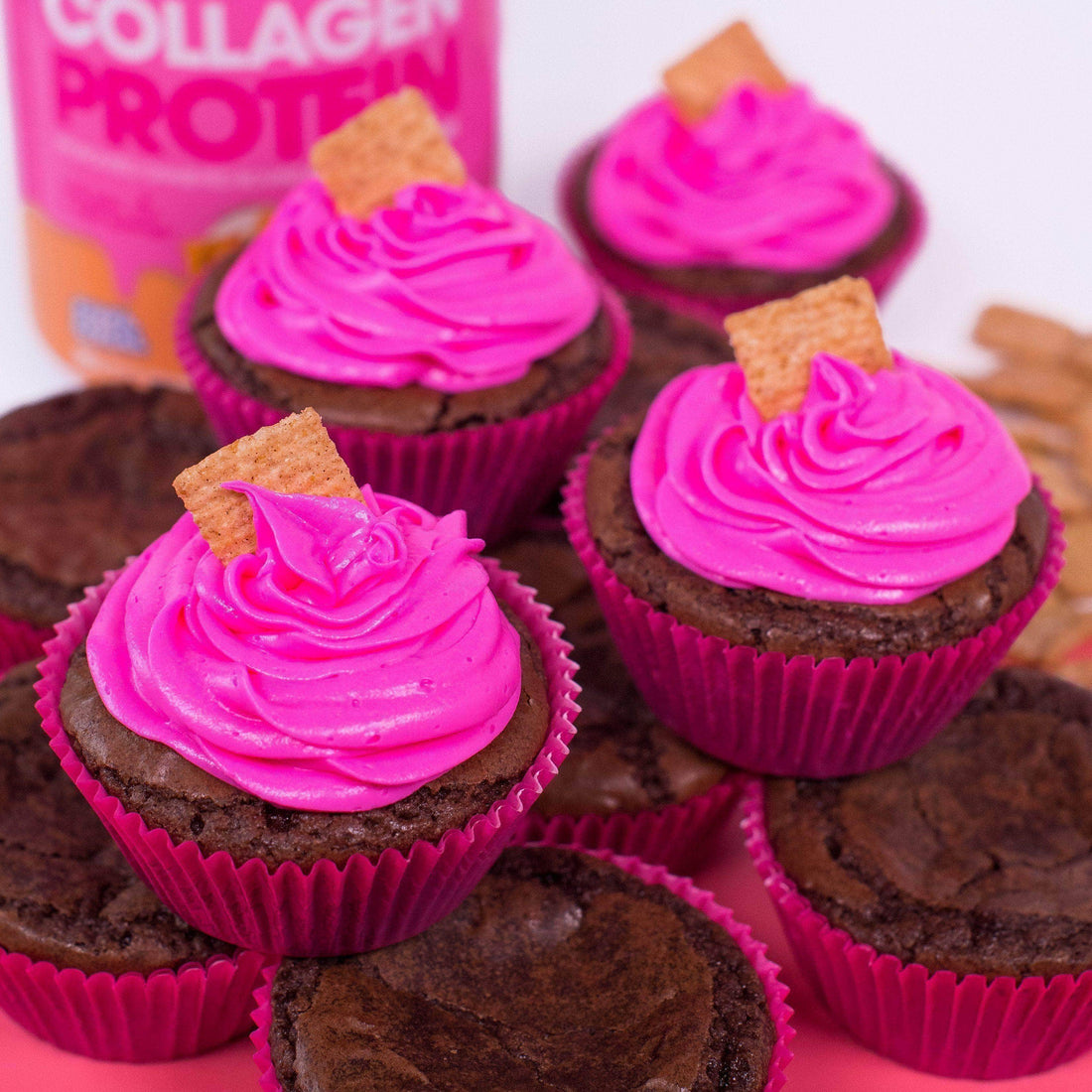 Cinnamon Chocolate Collagen Cupcakes