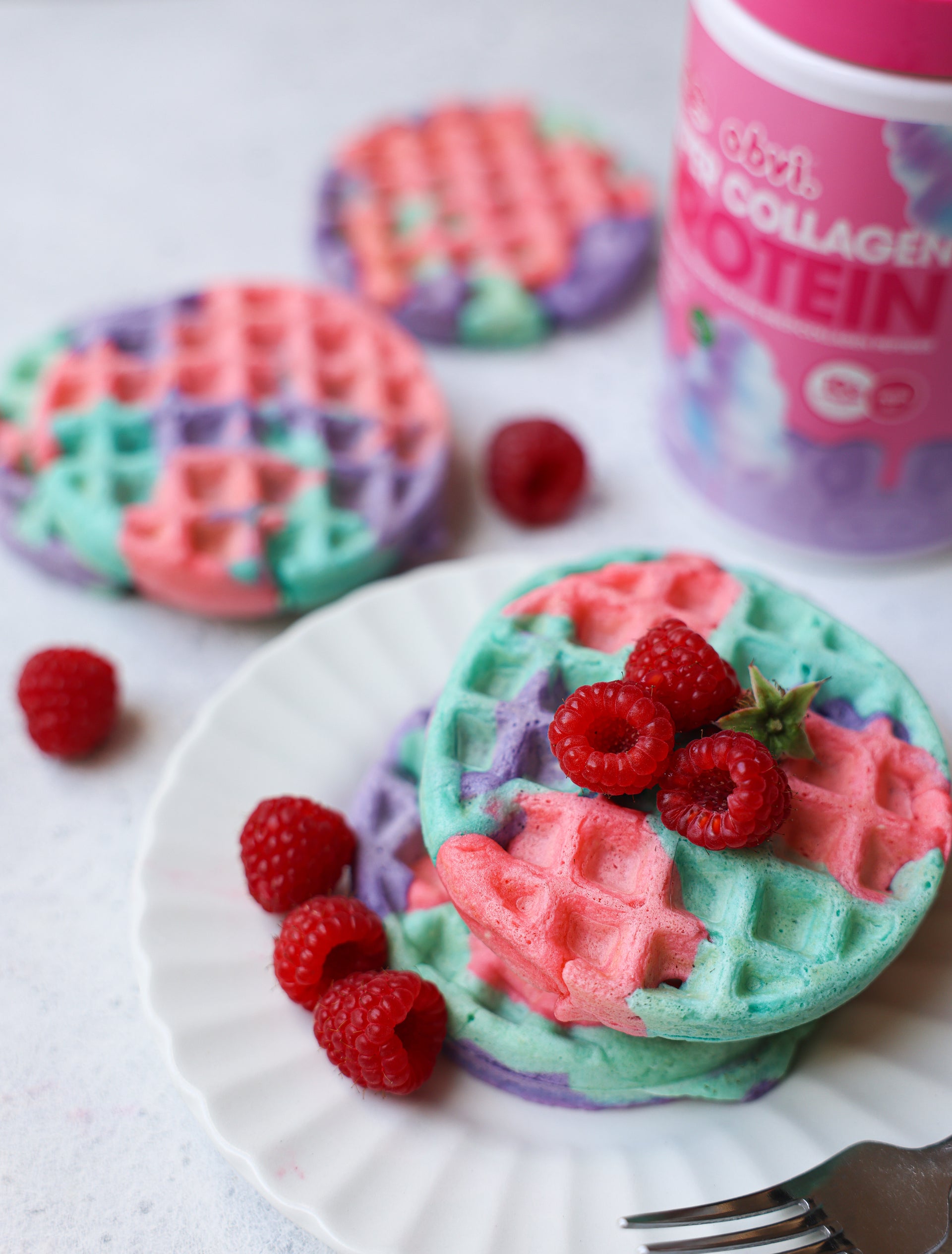 Cotton Candy Waffles