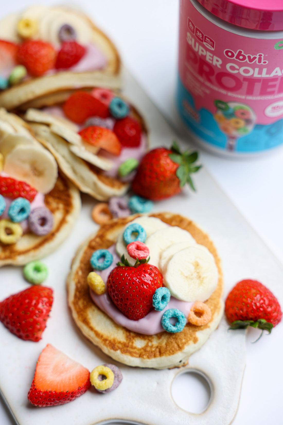Obvi's Super Collagen Protein Fruity Cereal Pancakes