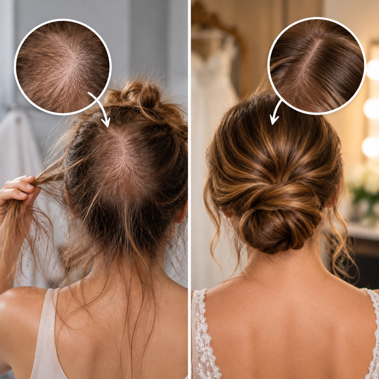 Illustrated hair comparison