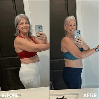 Before and after photos shown with Kelly O.’s Obvi Burn review